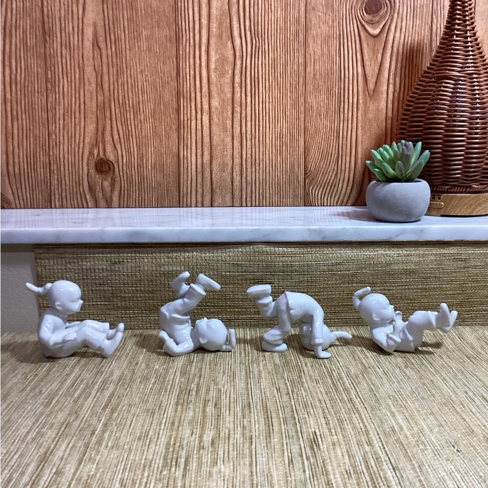 Vintage Rare Fitz and Floyd Porcelain Tumbling Asian Children made in Japan